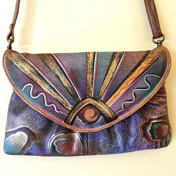 HAND PAINTED BAG crossbody/shoulder BOHO, HIPPIE